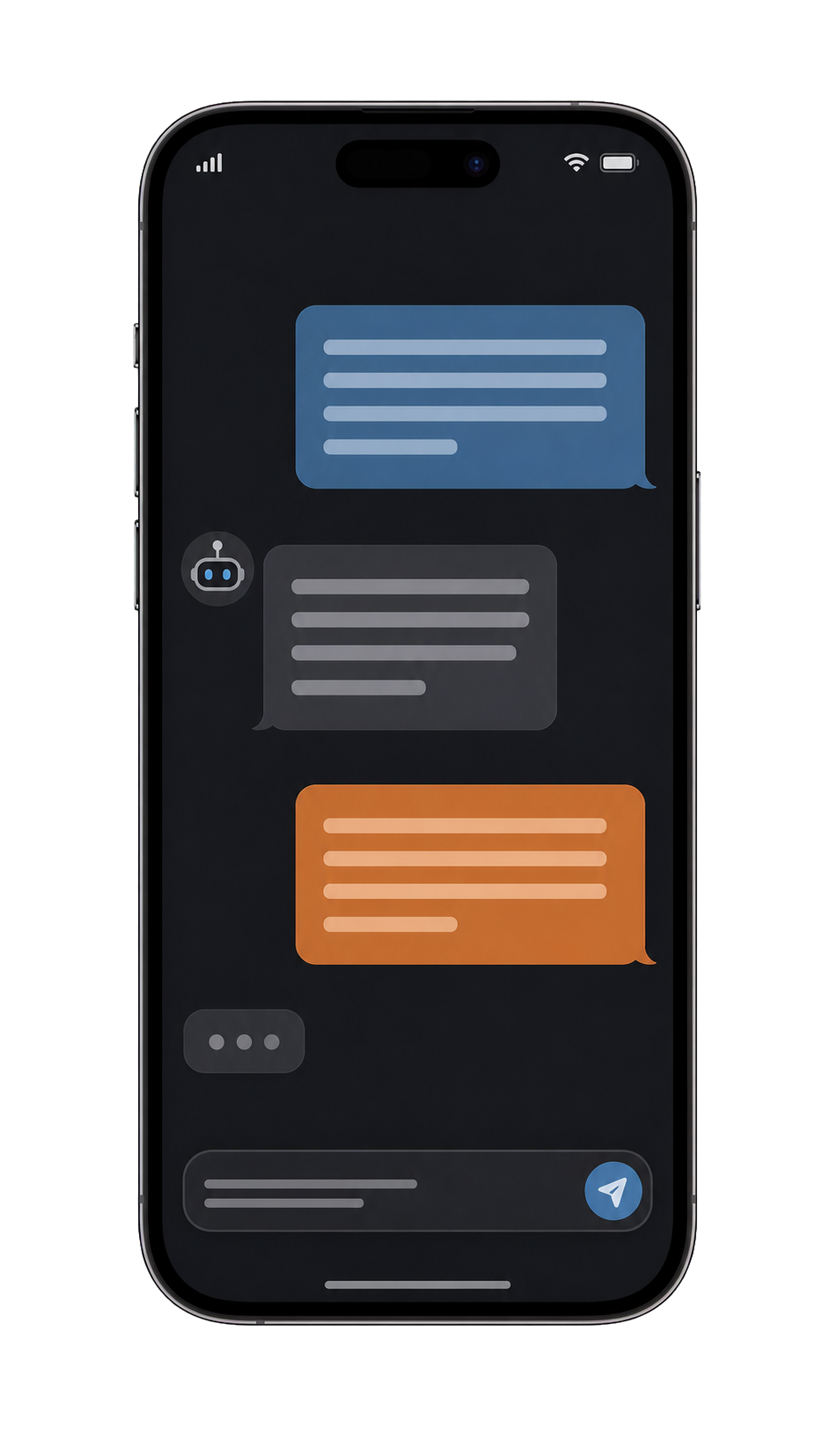 Demo visual de una conversación entre una persona y un chatbot con IA